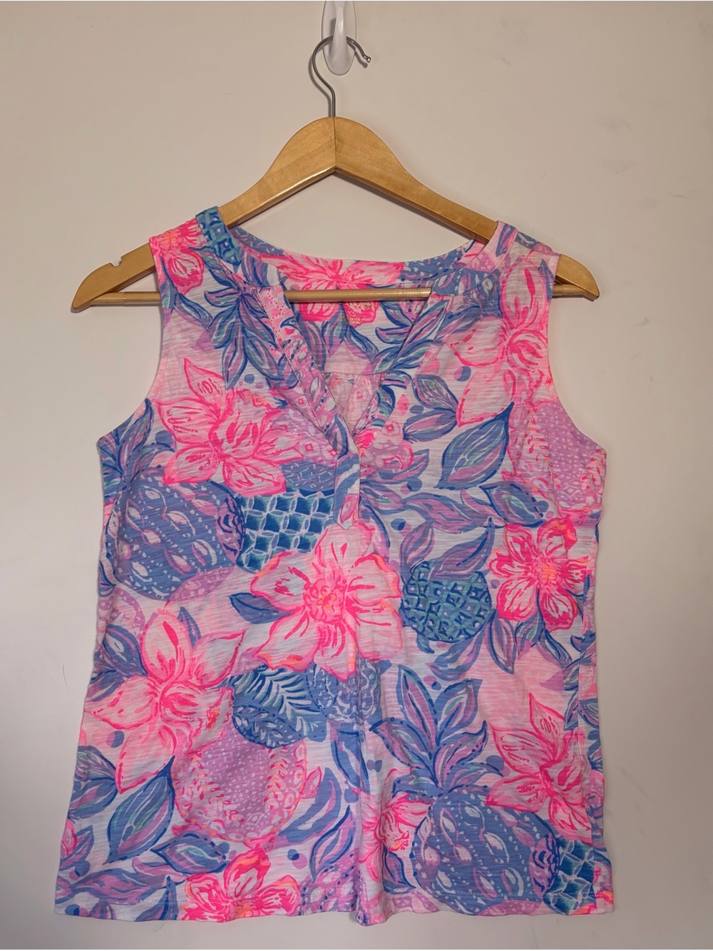 Lilly Pulitzer Pink Isle Snappy Turtle Sleeveless Tank Top XS Tropical